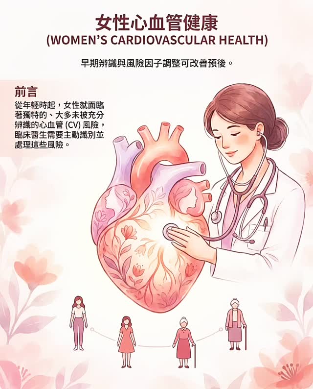 每 5 位女性，就有 1 位死於心血管疾病